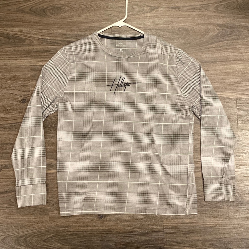 Hollister Grey Plaid Long Sleeve